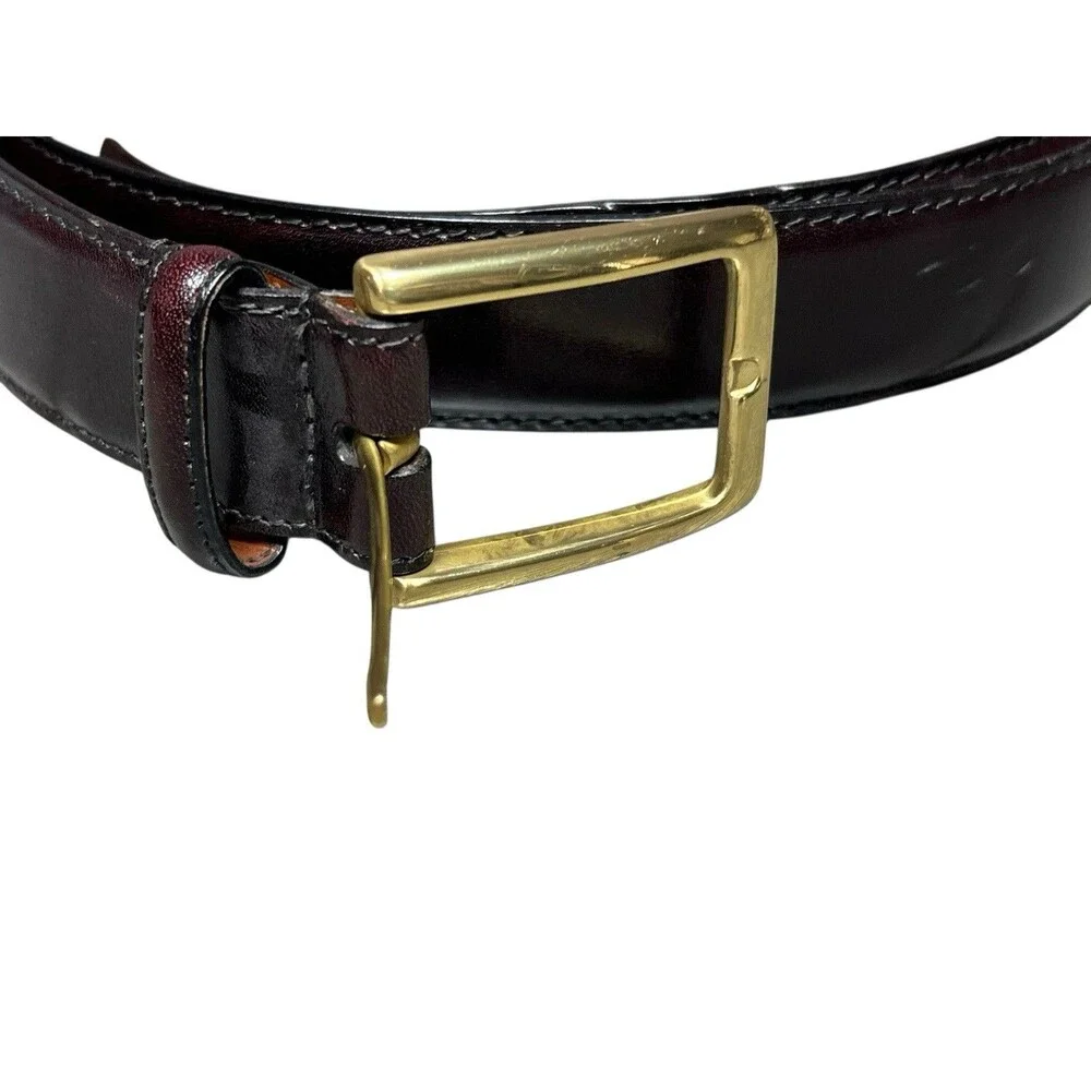 Torino Belt Men's 44 Brown Oil Waxhide Harness Leather Made In USA Minimalist‎